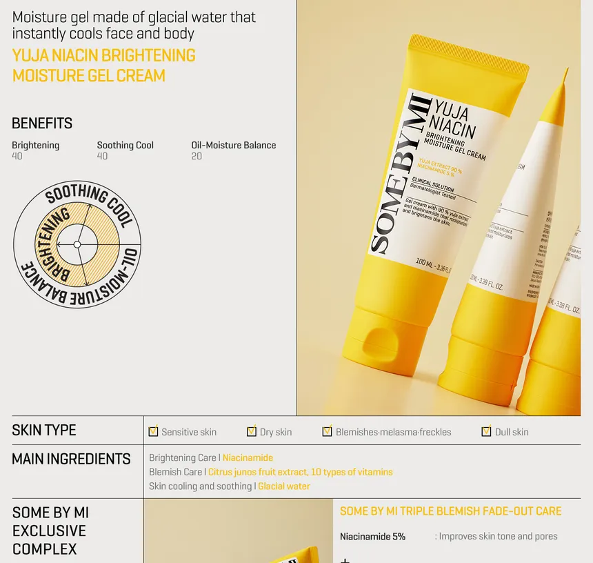 SOME BY MI - Yuja Niacin Brightening Moisture Gel Cream 100ml