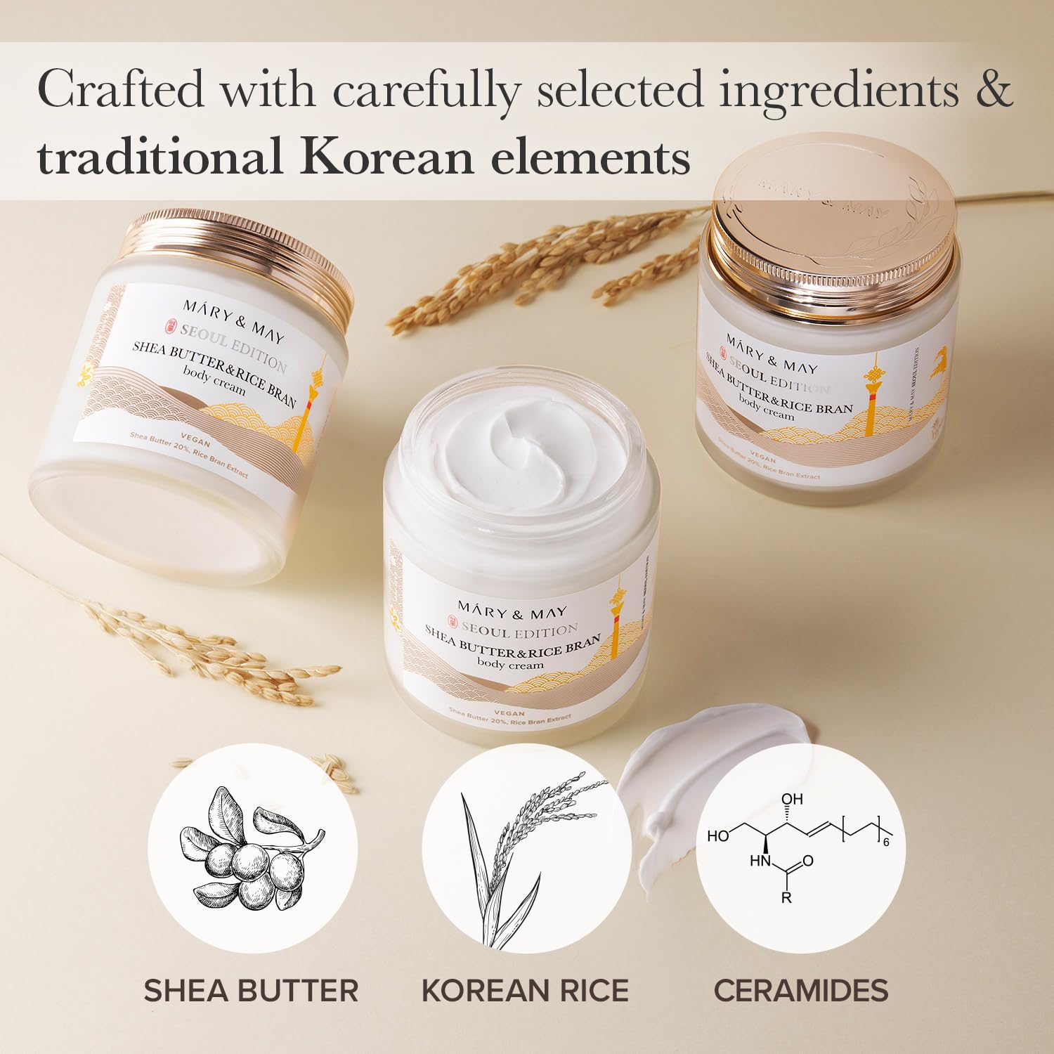 Mary&May - Shea Butter & Rice Bran Body Cream 250 ml